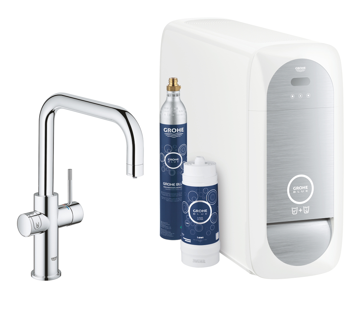 zdroj: grohe.com – GROHE Blue Home – Štartovacia sada s výpusťou v tvare U Chrom