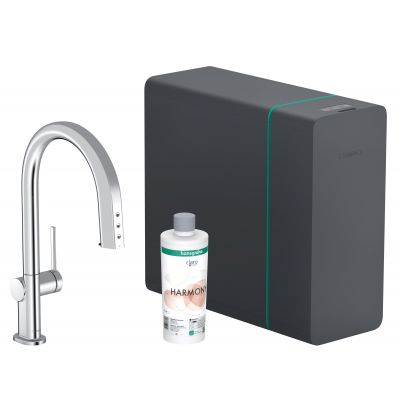 zdroj: hansgrohe.sk – Aqittura M91 SodaSystem 210, vyťahovací výtok, 1jet, sBox Chrom